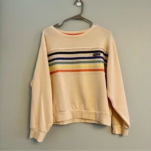 Rip Curl rainbow striped sweatshirt in Cream sz Small